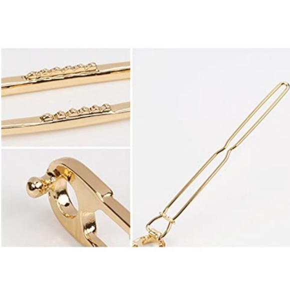 Brandy Melville Gold Metal Safety Pin Hair Clip - Picture 3 of 4